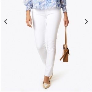 AG Prius mid-rise cigarette white jeans; 27R